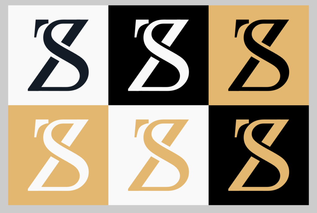 Monogram ZS, różne wersje kolorystyczne, sygnet logo dla Prawnika z Poznania
